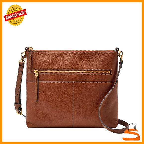 Leather Crossbody Bag with Adjustable Strap Multiple Pockets Casual Style